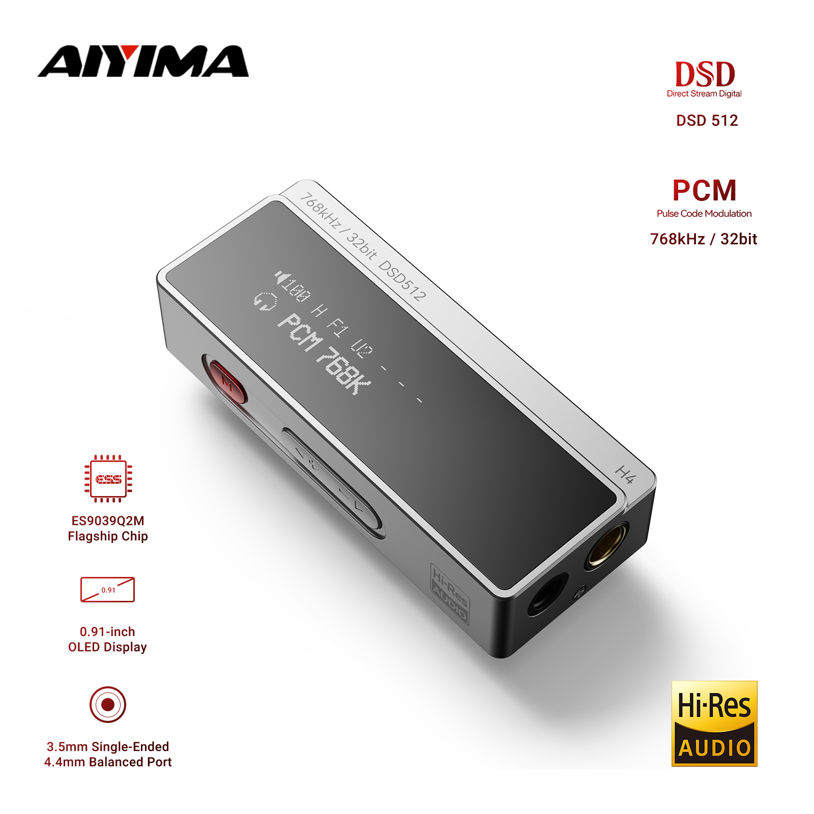 Es9018 Dac - AIYIMA H4 HIFI ポータブルヘッドフォンアンプ USB DAC