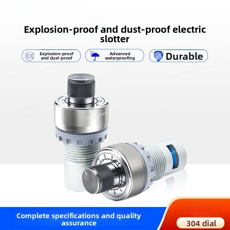 Potentiometer 10K - 8055S 防爆・防塵型ポテンショメーター、高精度シングルターン式速度制御器 5K/10K、IP66規格、22mmの切り出し穴