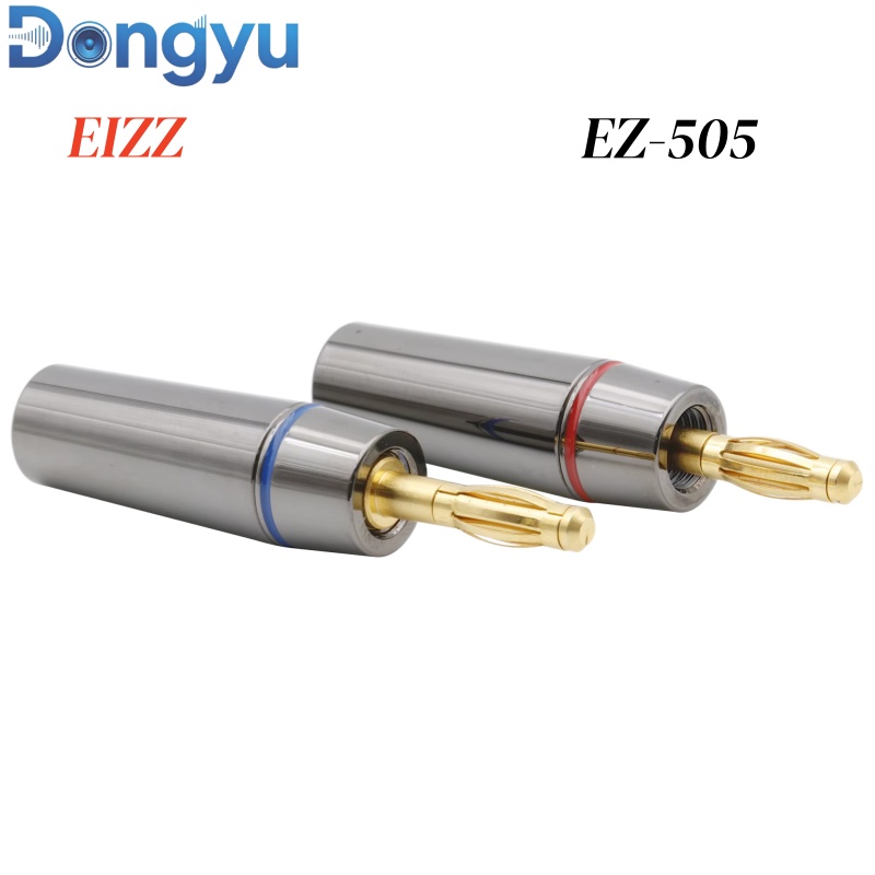 Banana Plug - EIZZ EZ-505 金メッキ純銅製バナナプラグ、スピーカー用チューブアンプのオス型オーディオプラグコネクター