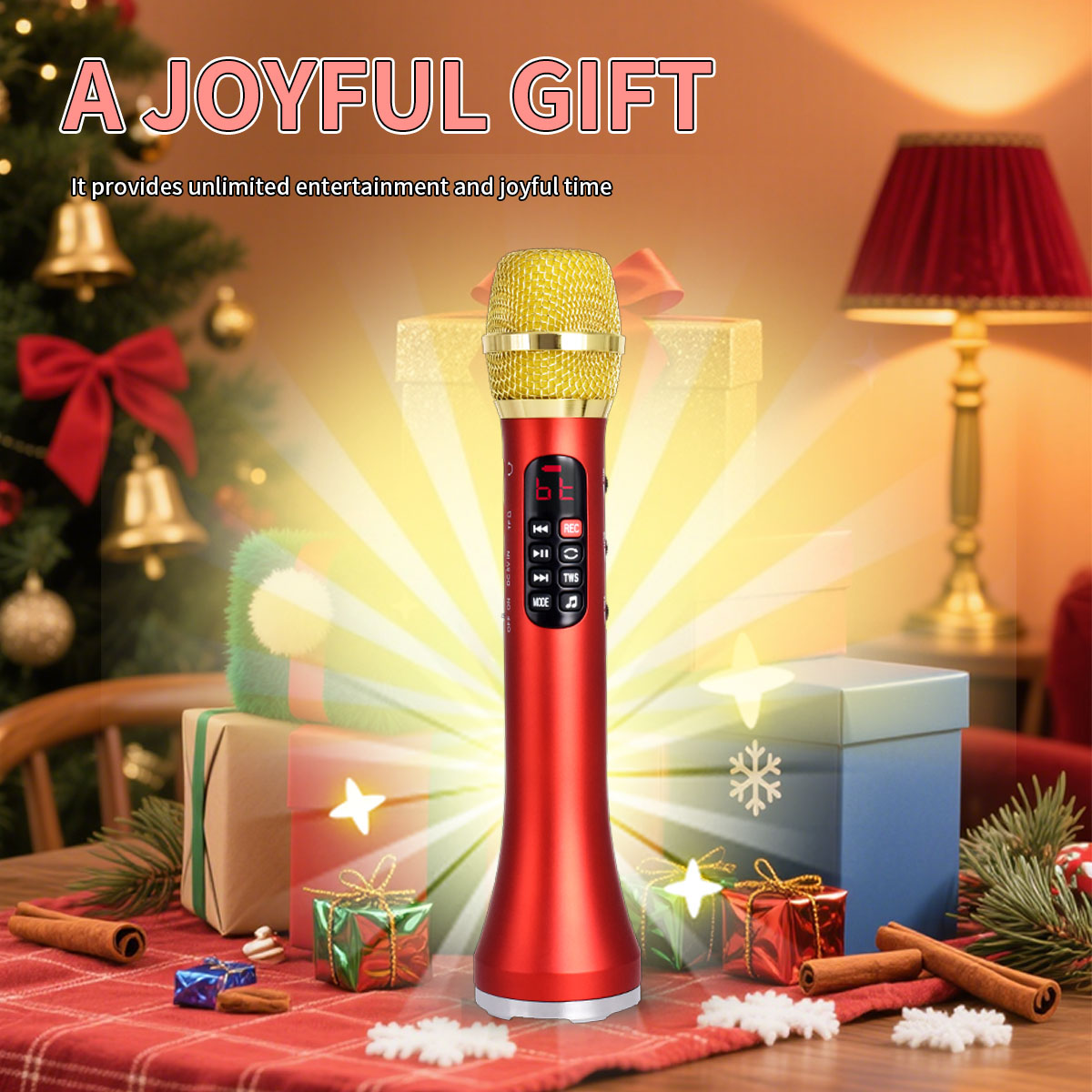 Speaker Kit - 28cm 25W/個 カラオケマイク TWS Bluetoothスピーカーマイク 6400mAh