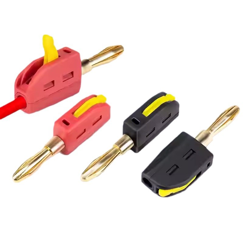 Banana Plug - ポータブル 32A 4mm バナナプラグ無はんだクイックコネクト高電流金メッキバナナコネクタオーディオ銅スピーカーアンプ