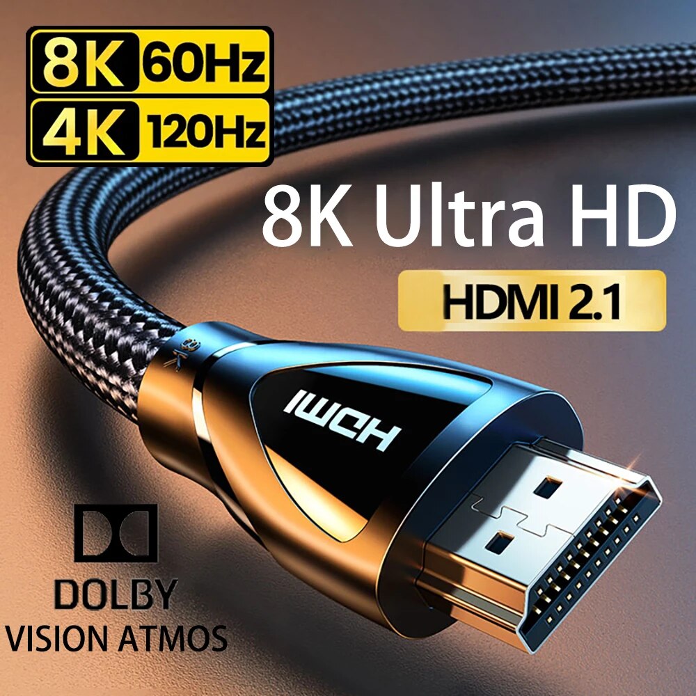 Hdmi-互換の2.1ケーブル、超高速、8k、60hz、4k - Mdi Cable のレビューと価格