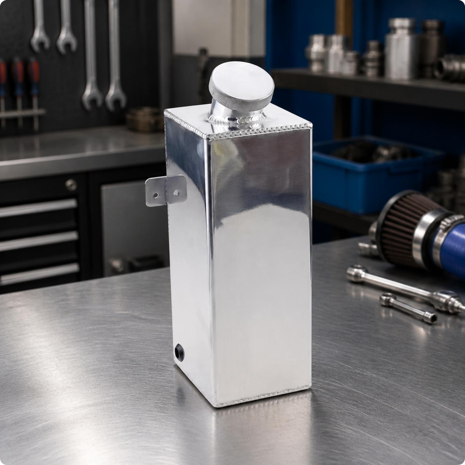 カスタムカー用、2リットル容量の冷却水リザーバー（キャップ付 - Heatsink Aluminum のレビューと価格