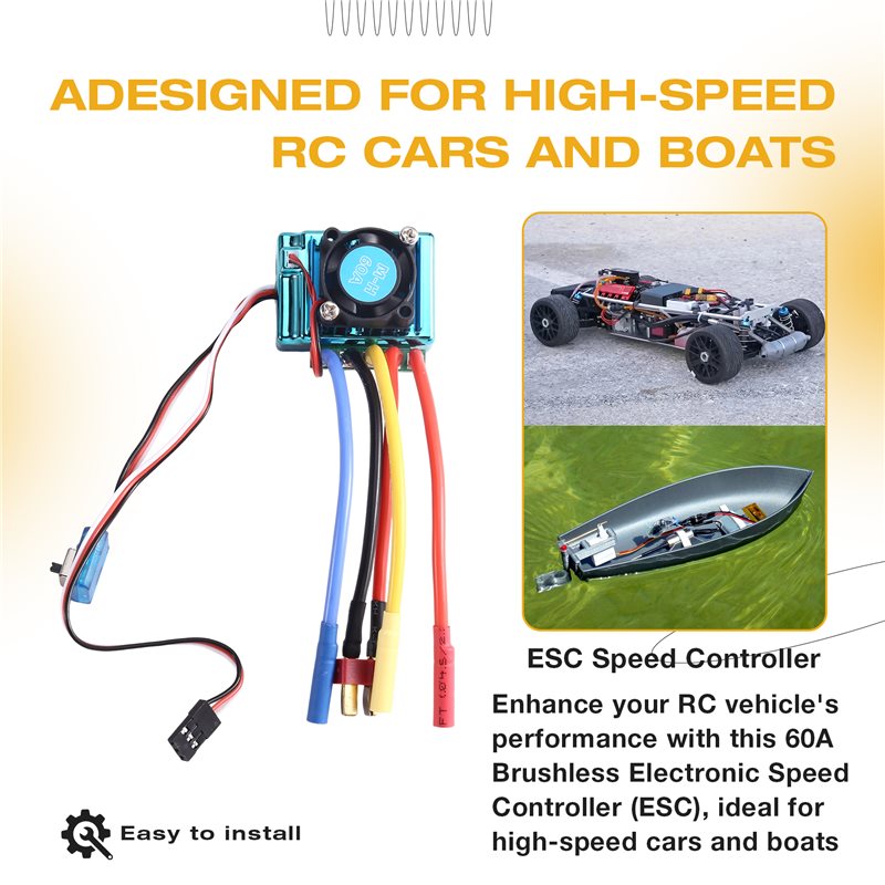 B78B：60AブラシレスESC（電子スピードコントローラー - Banana Plug のレビューと価格