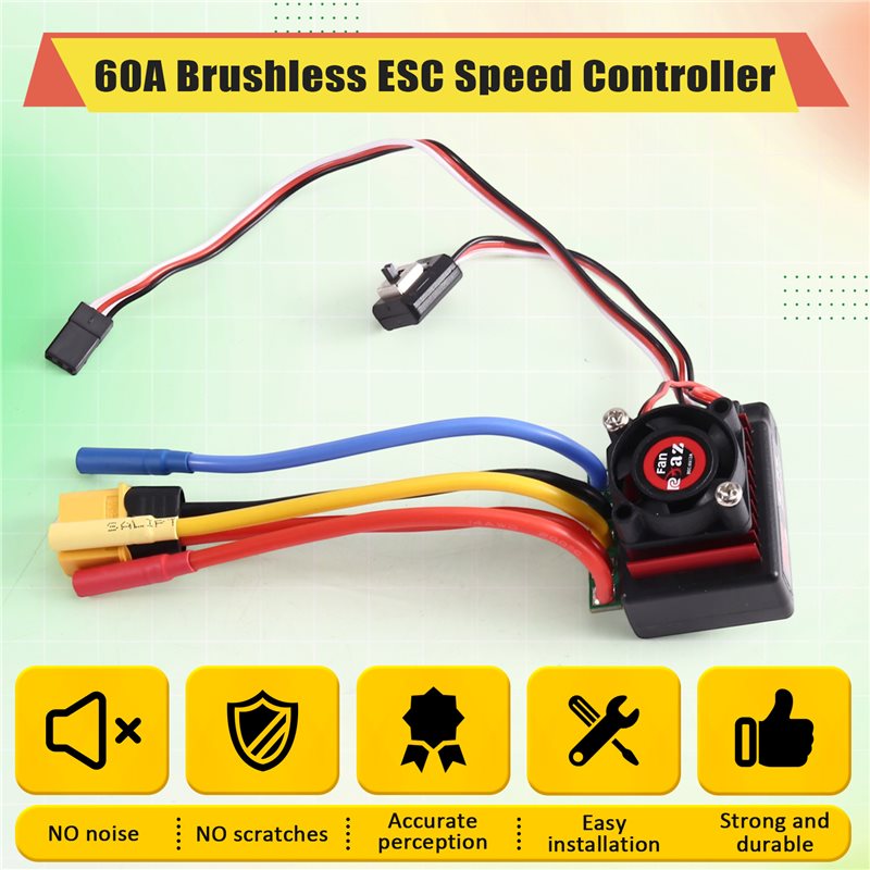 AINY-60A ブラシレス ESC スピードコントローラー - Banana Plug のレビューと価格