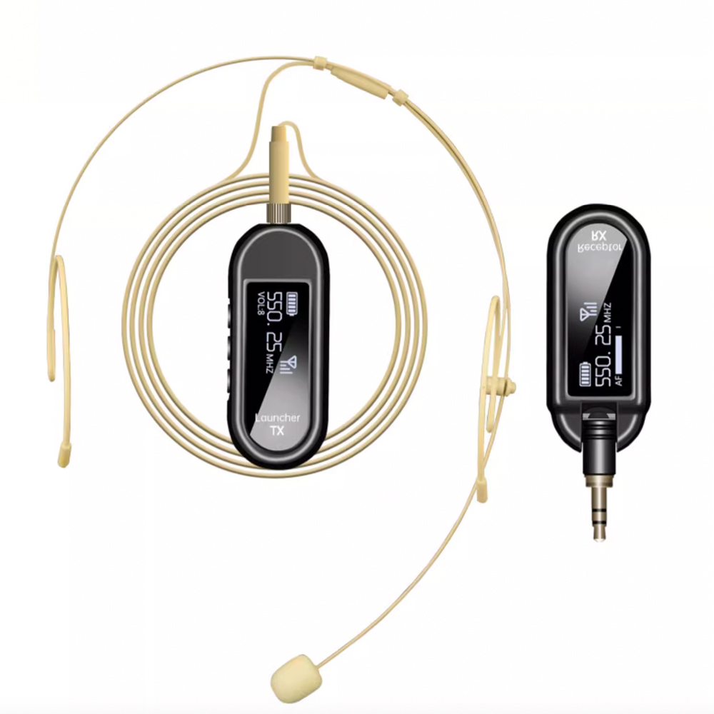 UHFワイヤレスヘッドセットマイク、肌色、充電式送信機・受信 - Microphone Capsule のレビューと価格