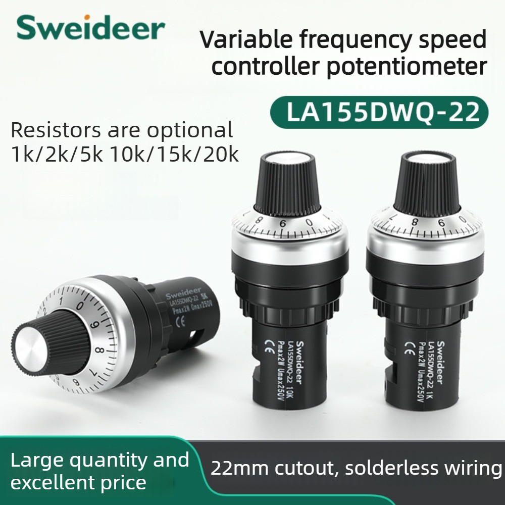 22mm ポテンショメータノブスイッチ LA155DWQ-2 - Potentiometer 10K のレビューと価格