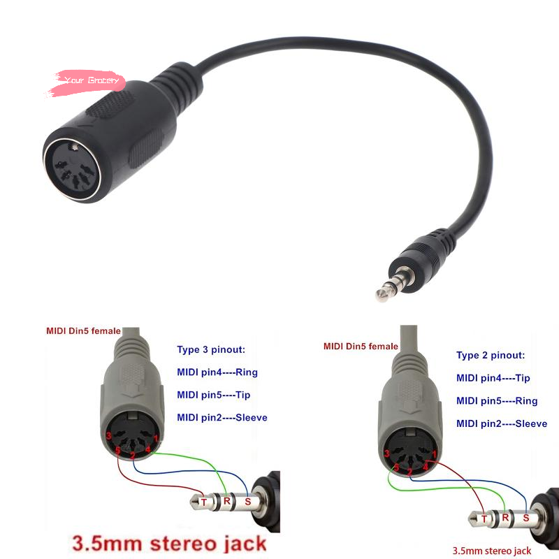 Y-MIDI Din 5 から 3.5 ミリメートル TRS - Trs Cable のレビューと価格