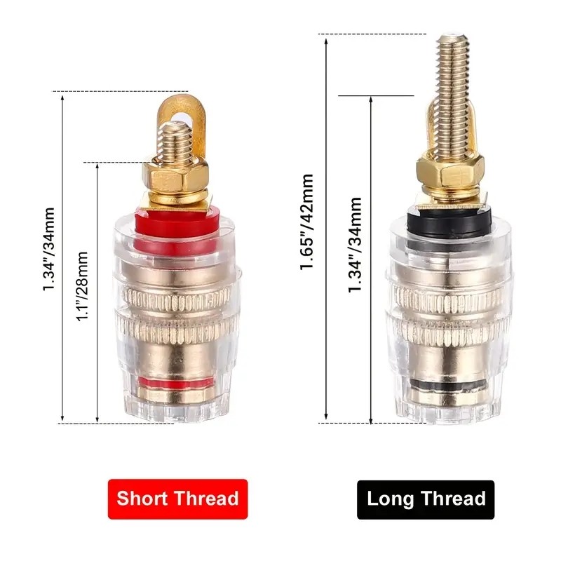 2/4個 4mmバナナソケット 金メッキ端子ナット、ショート - Banana Plug のレビューと価格