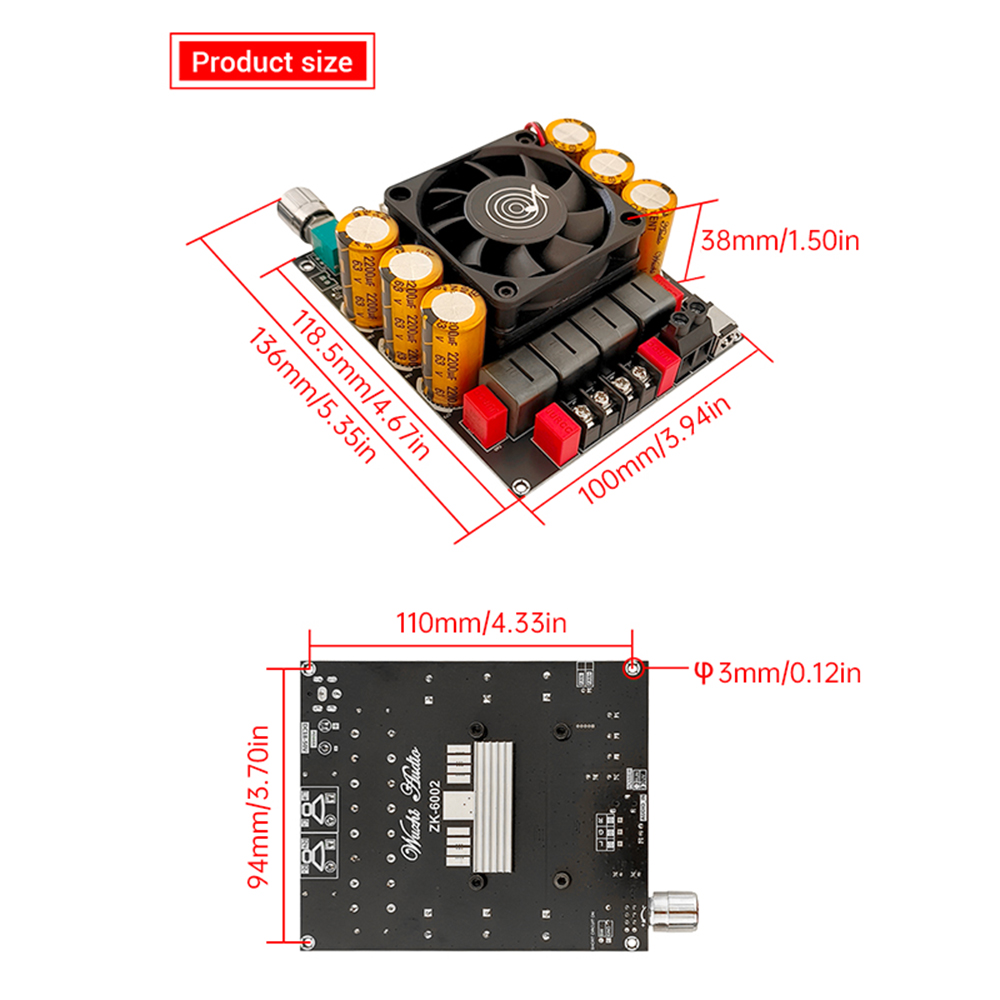 ZK-6002 DC18-50V 純粋パワーアンプボード 2 - Es9018 Dac のレビューと価格