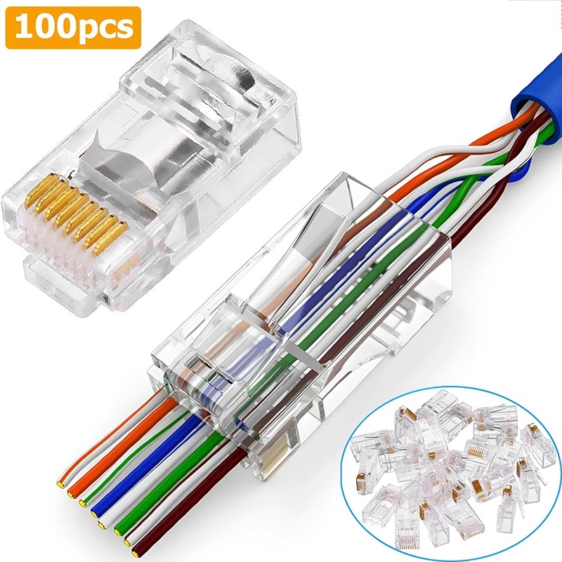 100 個 Cat6 Cat6e CAT5e RJ45 コネ - Rj45 Jack のレビューと価格