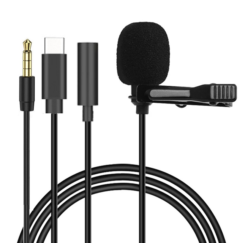 1.5mミニポータブルラベリアマイクコンデンサークリップオン - Microphone Capsule のレビューと価格